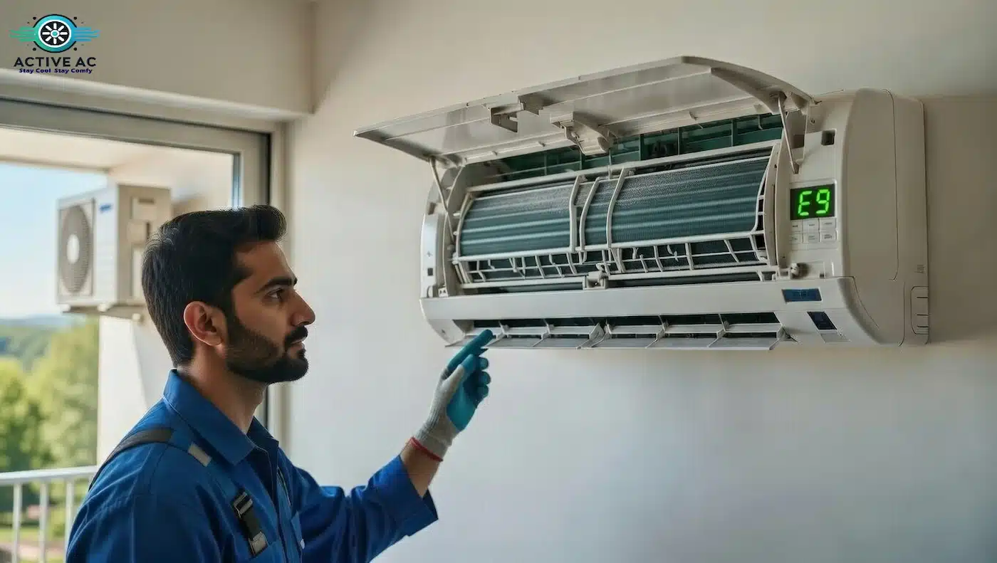 Active AC technician repairing AC at home in Delhi