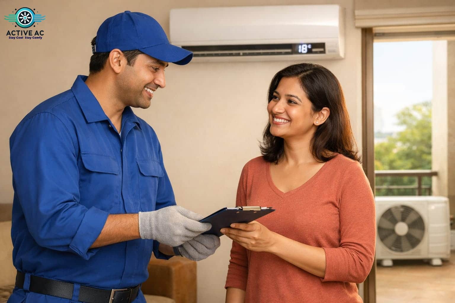 Satisfied customer after AC repair